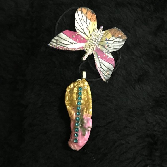 Reversible Rhinestone Unique Rare Vintage Boho One of a Kind Handmade Necklace - Picture 5 of 16